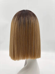 Tina - Blonde Ombre Dark Root Synthetic Hair Fringe Wig