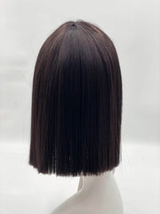 Tina - Brown Sleek Synthetic Hair Fringe Wig Blunt Cut Straight Hair