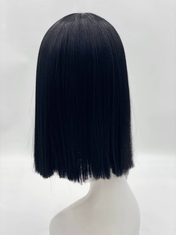 Tina - Jet Black Synthetic Hair Fringe Wig Blunt Cut Straight Hair